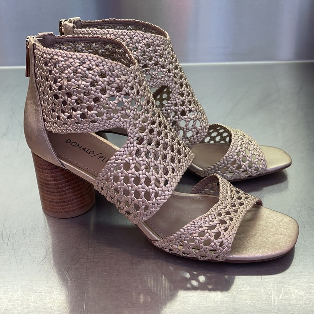 Sundance Soft Gold Heels with Chunky Block Heel